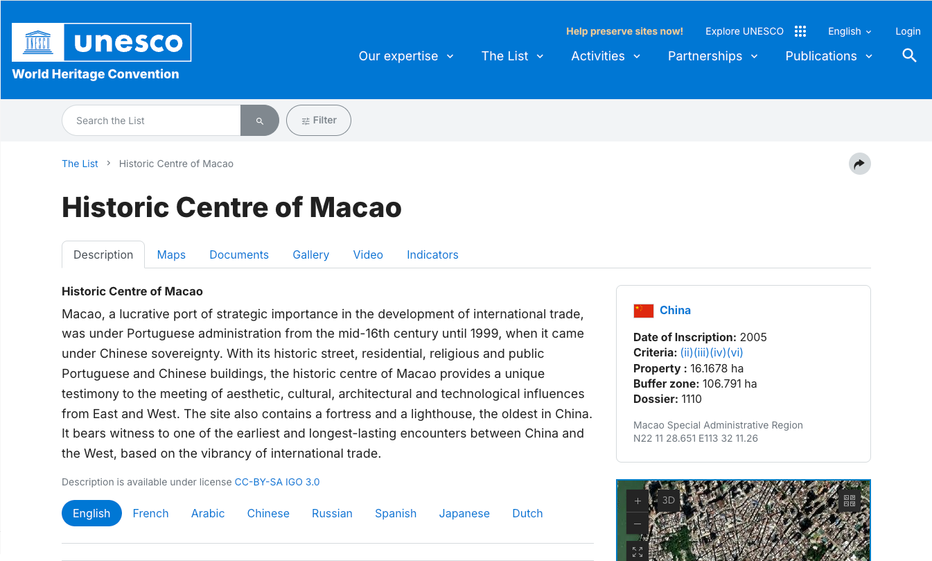 The Historic Centre of Macao